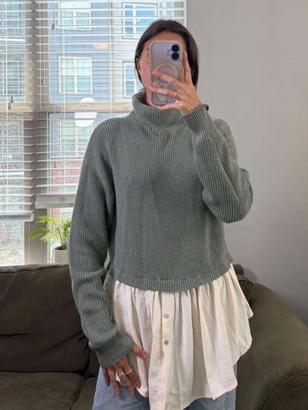 Zara green knit sweater